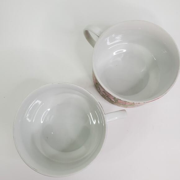 Flower Soup Mugs 2835 JAPAN Set of 2 Cups Coffee Retro 70's Vintage - Picture 4 of 8